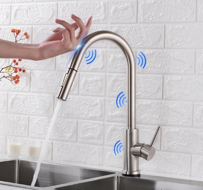 Pull Out Sensor hand touch faucets Hot And Cold Sink Faucet Kitchen Sink Taps (SS60)