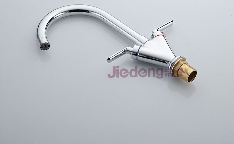 High quality double handle long brass gooseneck kitchen faucets