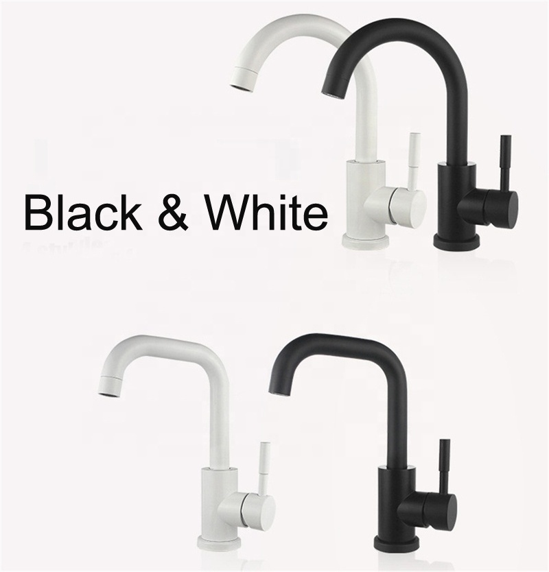 Lead free Faucet SUS304 stainless steel bathroom washbasin tap black finish (SS05B_black)