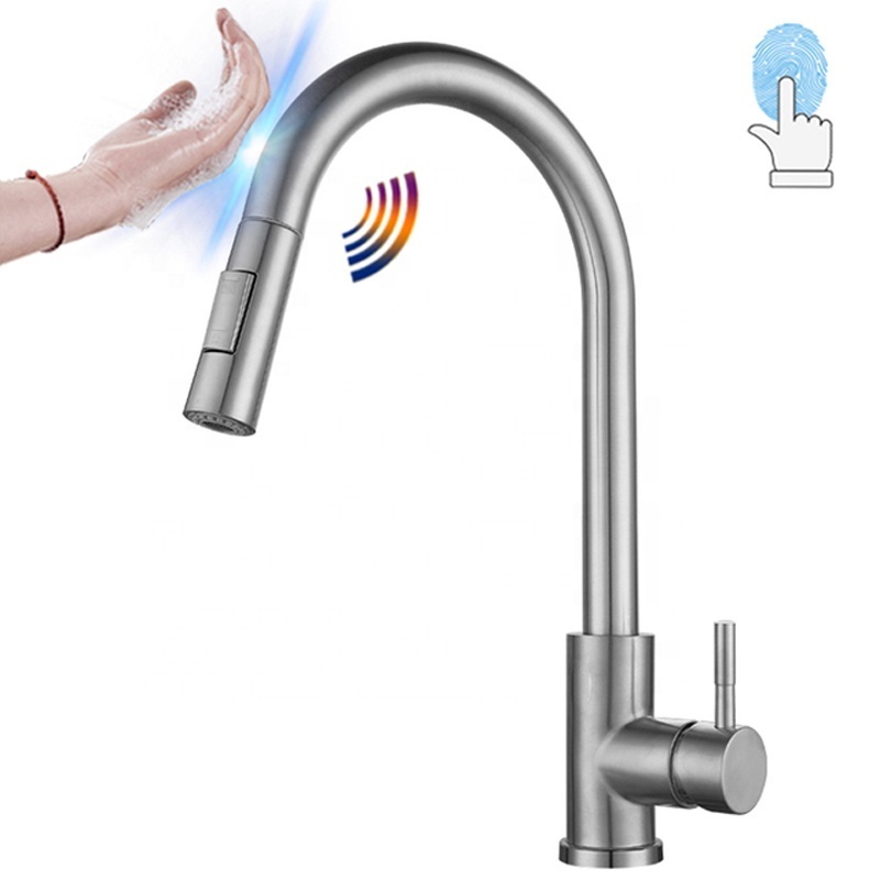 Pull Out Sensor hand touch faucets Hot And Cold Sink Faucet Kitchen Sink Taps (SS60)