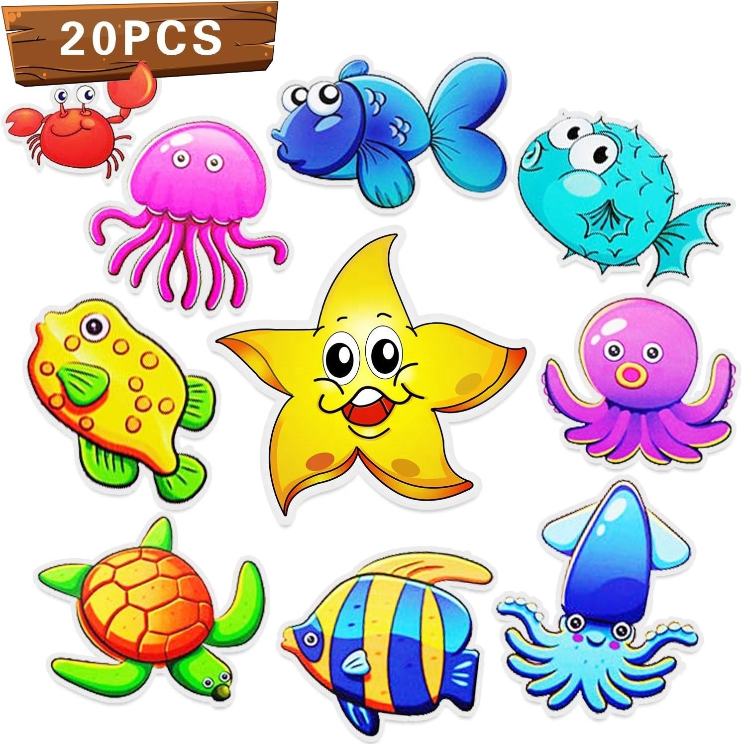 Non-slip Bathtub stickers,20 Ocean Stickers Children's non-slip decal line for floors, stairs, bathtubs, showers and other smoot