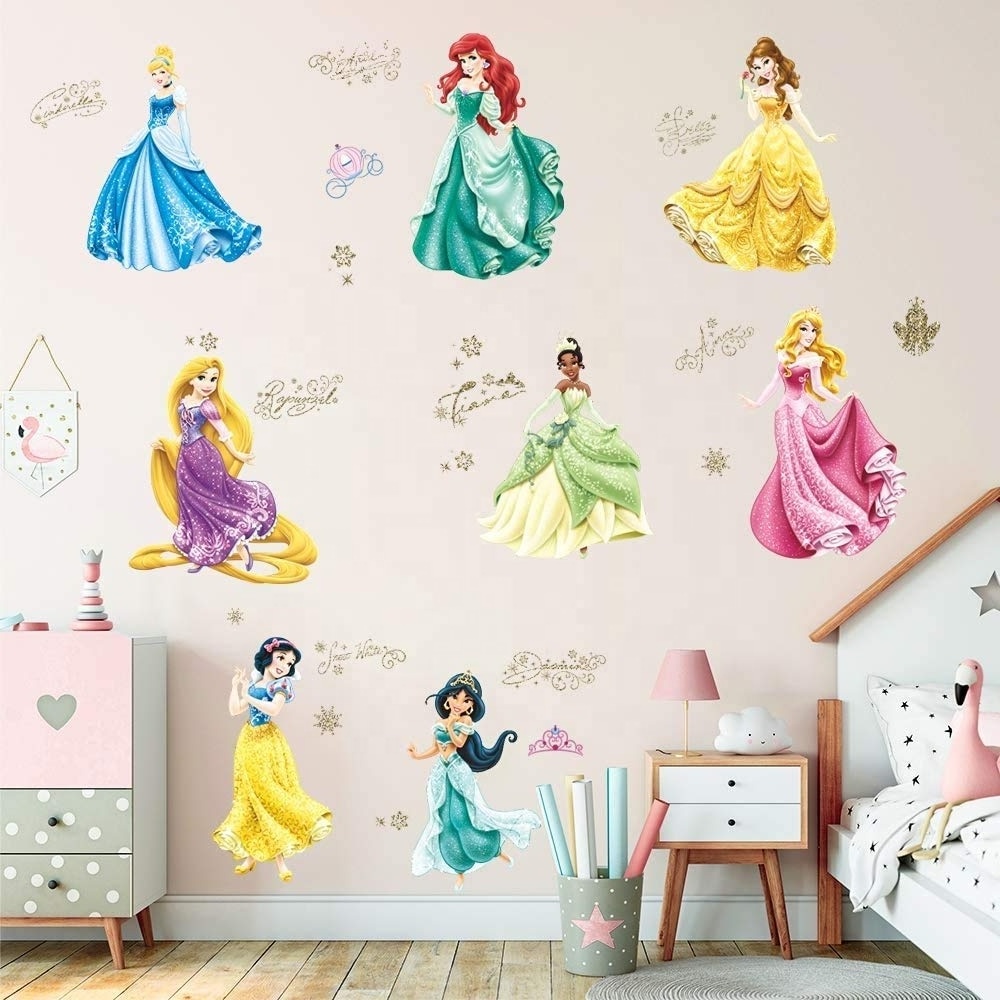 Princess Wall Stickers Girl Wall Decorations Removable Art Deco Baby Kindergarten girl Bedroom wall stickers