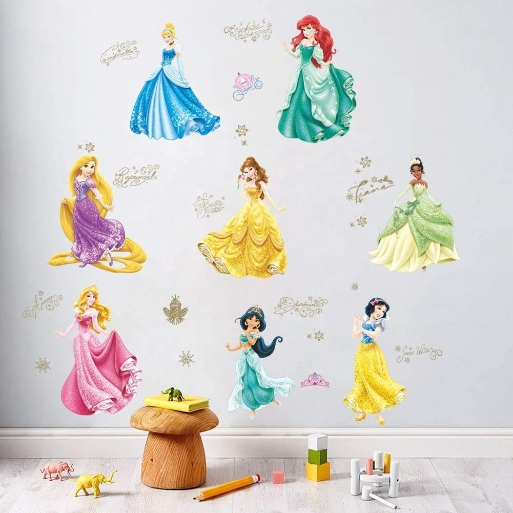 Princess Wall Stickers Girl Wall Decorations Removable Art Deco Baby Kindergarten girl Bedroom wall stickers