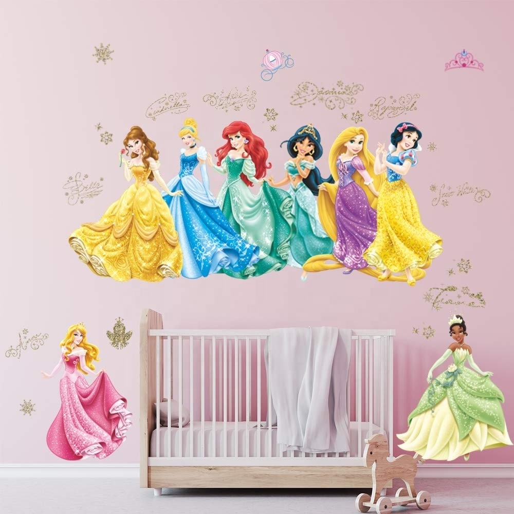 Princess Wall Stickers Girl Wall Decorations Removable Art Deco Baby Kindergarten girl Bedroom wall stickers