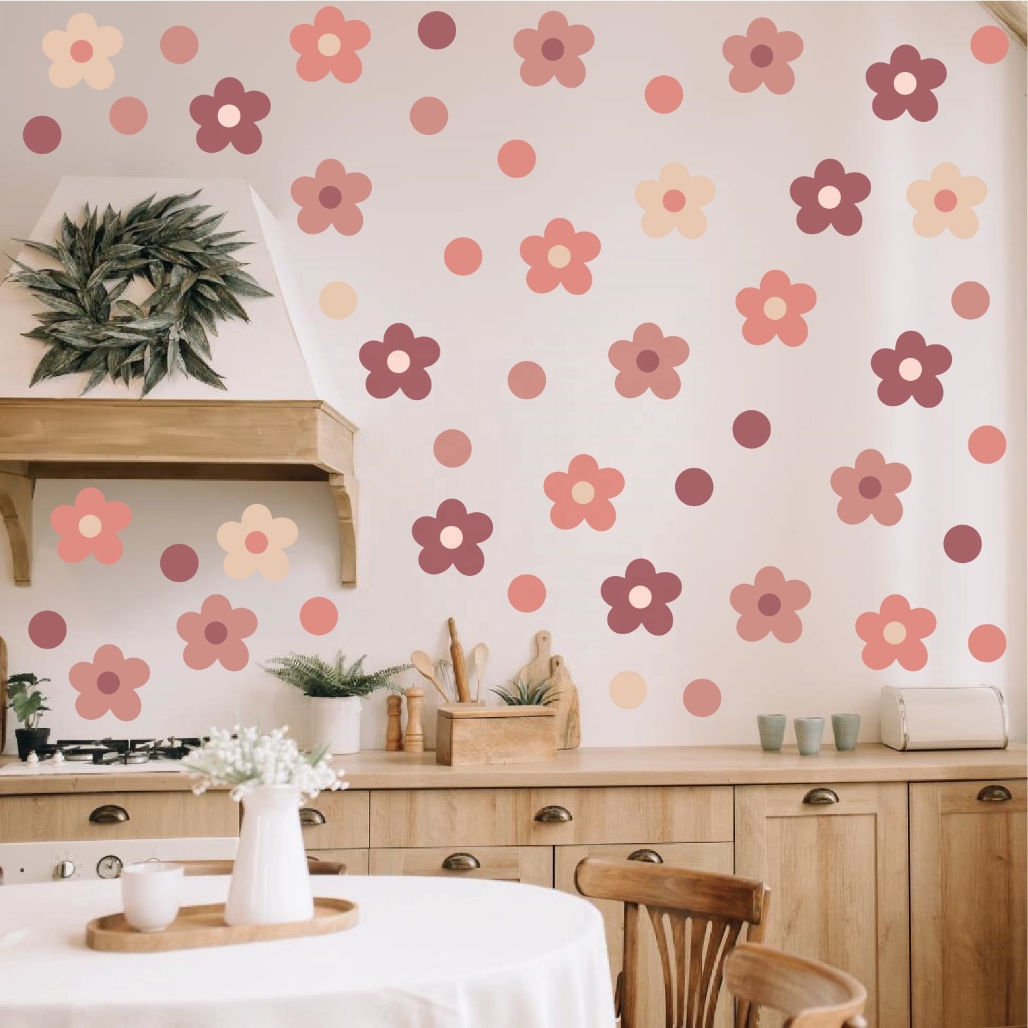 Vinyl daisy flower wall stickers for room decoration self adhesive