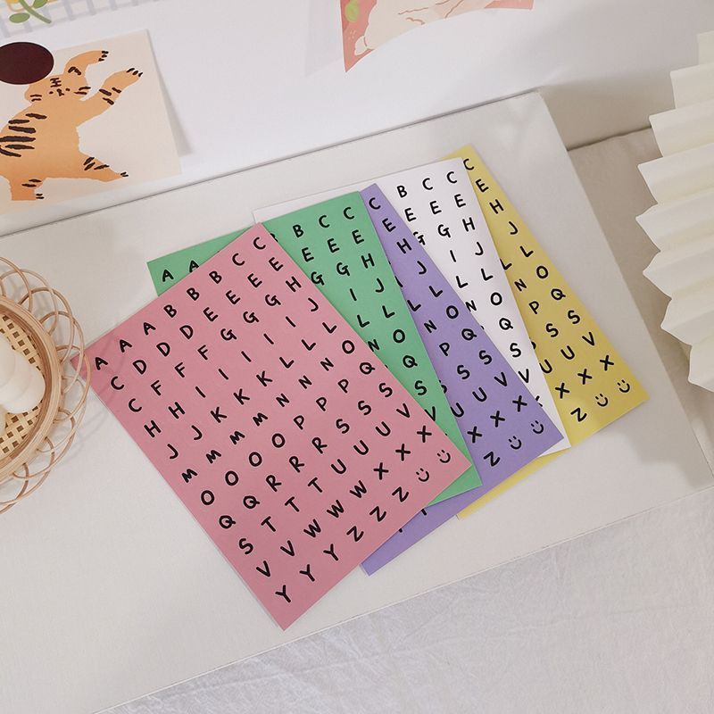 26 alphabet letter stickers number decals for notebook DIY decoration decals for girls