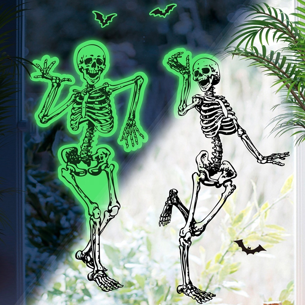 Custom Halloween Glow in Dark Window Decals Luminous Stickers Ghost Wall Stickers Removable Luminous Fluorescent Sticker