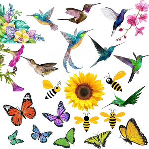 Spring Window Clings Flowers Butterfly Windows Stickers Decals Anti Collision Glass Windows Decoration for Spring Party Supplies