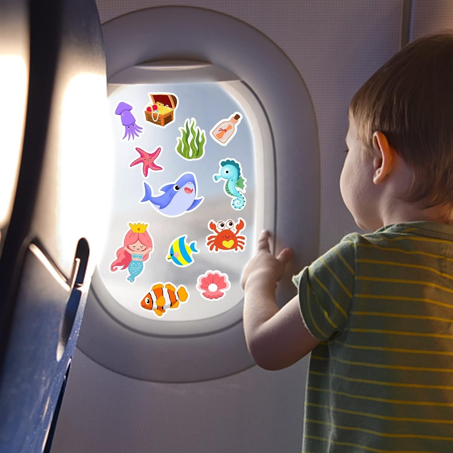 Window Stickers for Kids Window Stickers Decals for Toddlers and Adults Classroom Home Nursery Plane Birthday Party Supplies (se