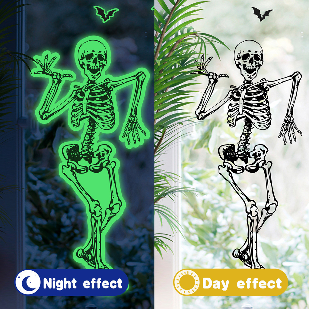 Custom Halloween Glow in Dark Window Decals Luminous Stickers Ghost Wall Stickers Removable Luminous Fluorescent Sticker