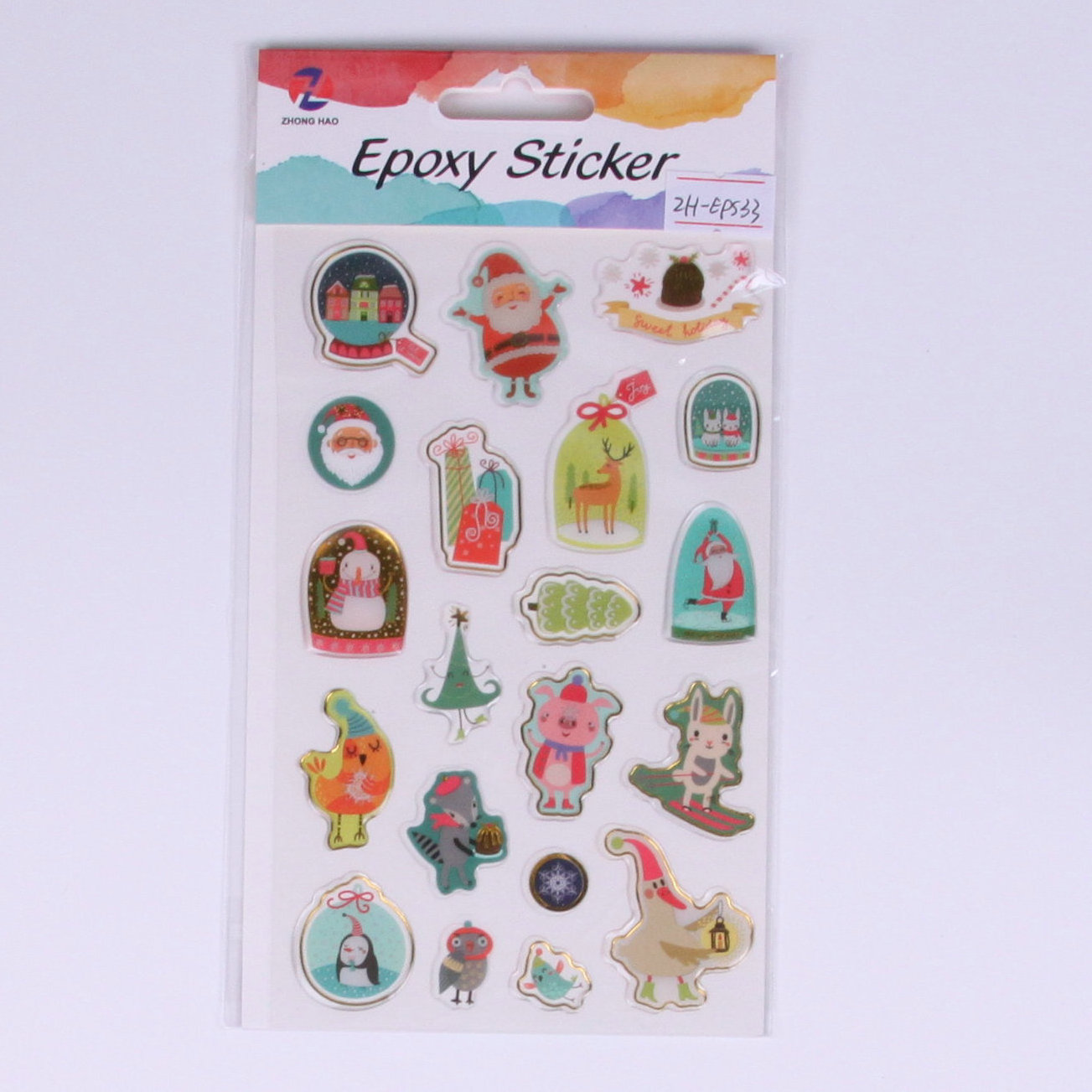 3D Stickers Christmas stickers for Kids, 6 Different Sheets, for Scrapbooking, wall, laptop, ipad