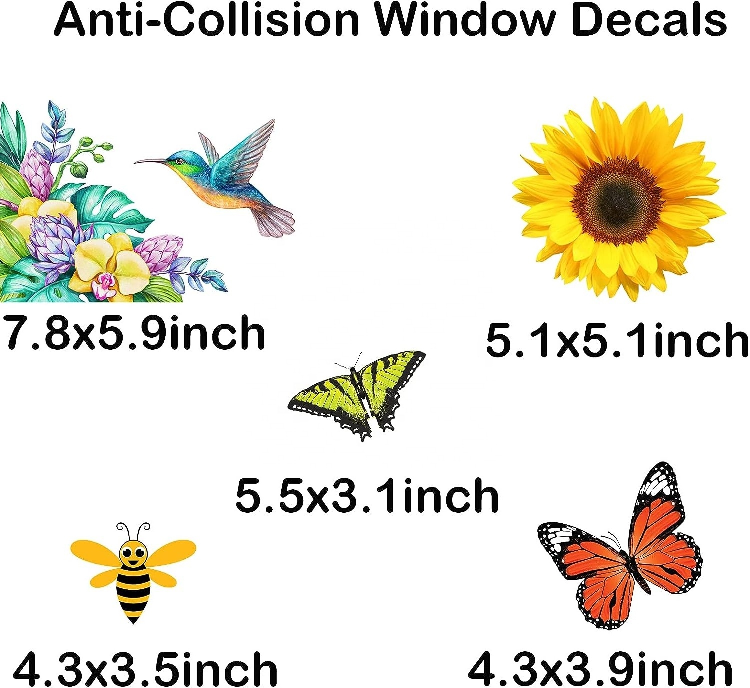 Spring Window Clings Flowers Butterfly Windows Stickers Decals Anti Collision Glass Windows Decoration for Spring Party Supplies