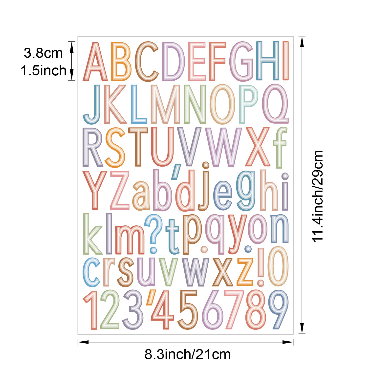 26 letter alphabet  stickers number decals for notebook DIY decoration decals for DIY bottle