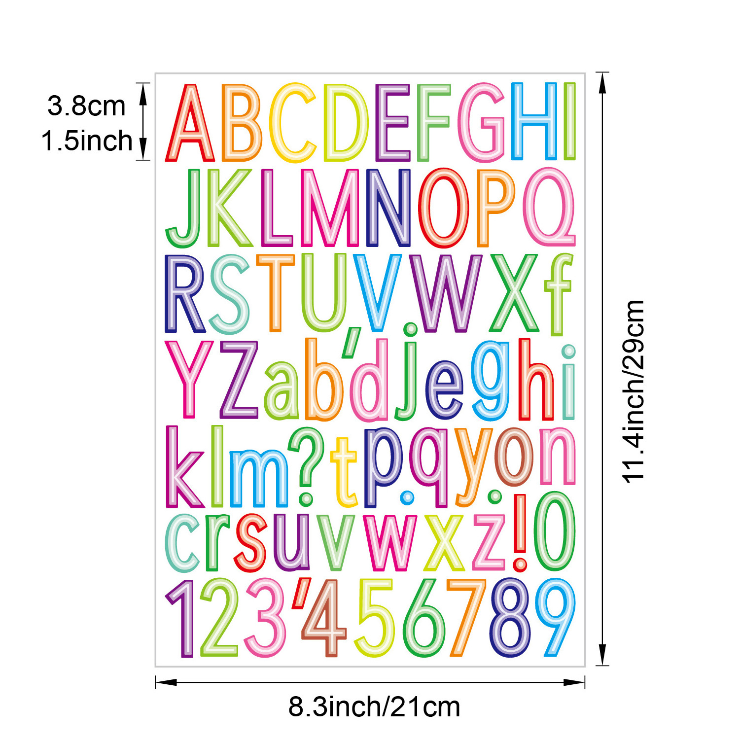 26 letter alphabet  stickers number decals for notebook DIY decoration decals for DIY bottle