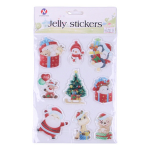 Christmas Gel Window Clings for Kids Gel Clings Santa Window Decals Kids Jelly Reusable Sticker Removable Gel Clings Decals