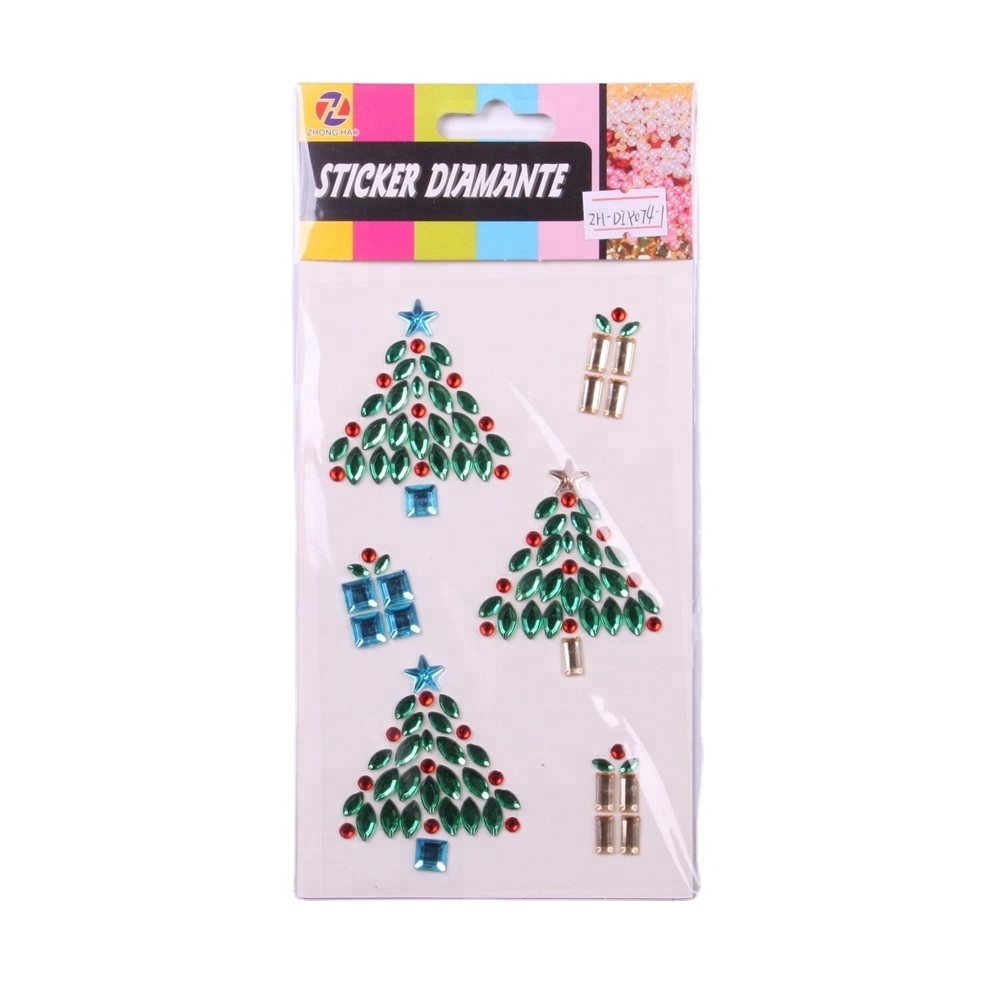 christmas tree gem acrylic crystal diamond kid 3D stickers