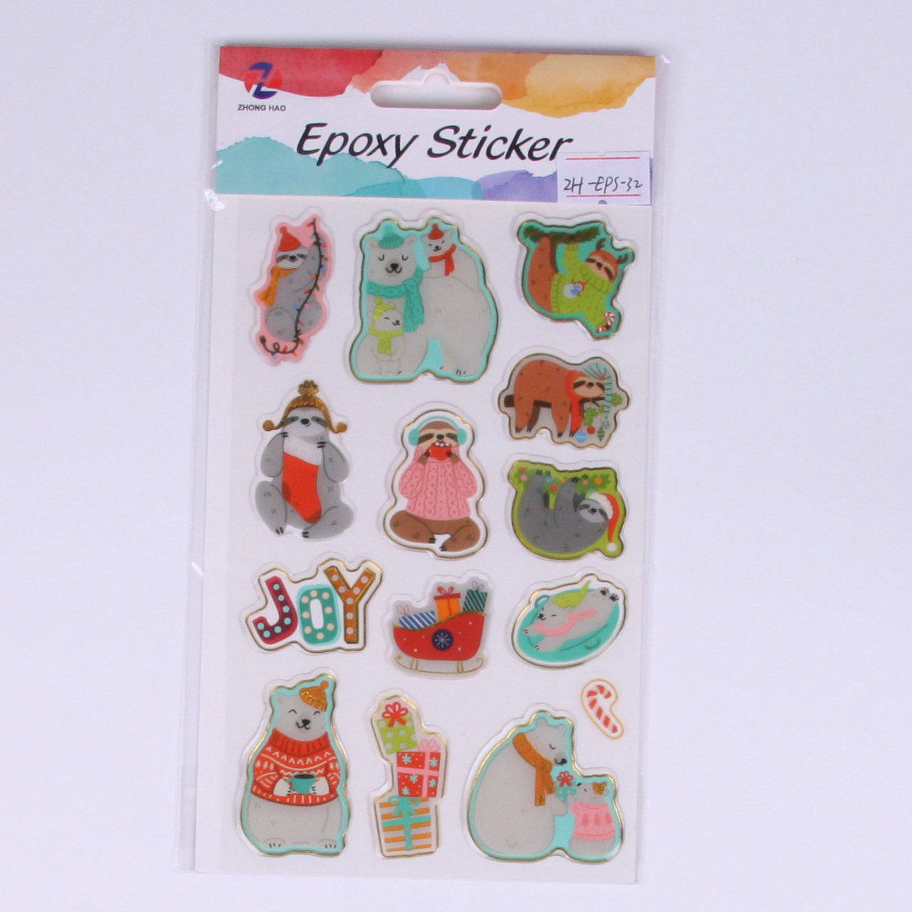 3D Stickers Christmas stickers for Kids, 6 Different Sheets, for Scrapbooking, wall, laptop, ipad