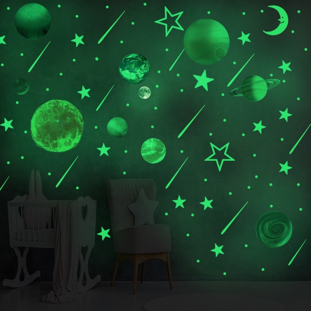 Glow in Dark Stars for Ceiling Luminous sticker Moon and Planet Wall Decal for Kids bedroom