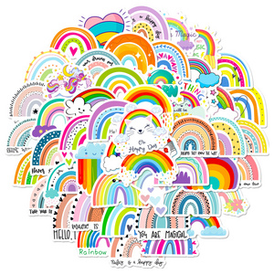 50 pcs Rainbow Bohemian Sticker for party cartoon graffiti decals for kids custom pvc sticker