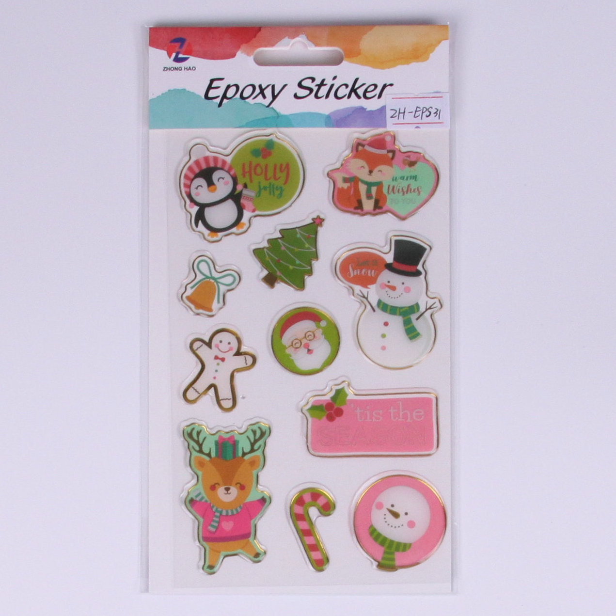 3D Stickers Christmas stickers for Kids, 6 Different Sheets, for Scrapbooking, wall, laptop, ipad