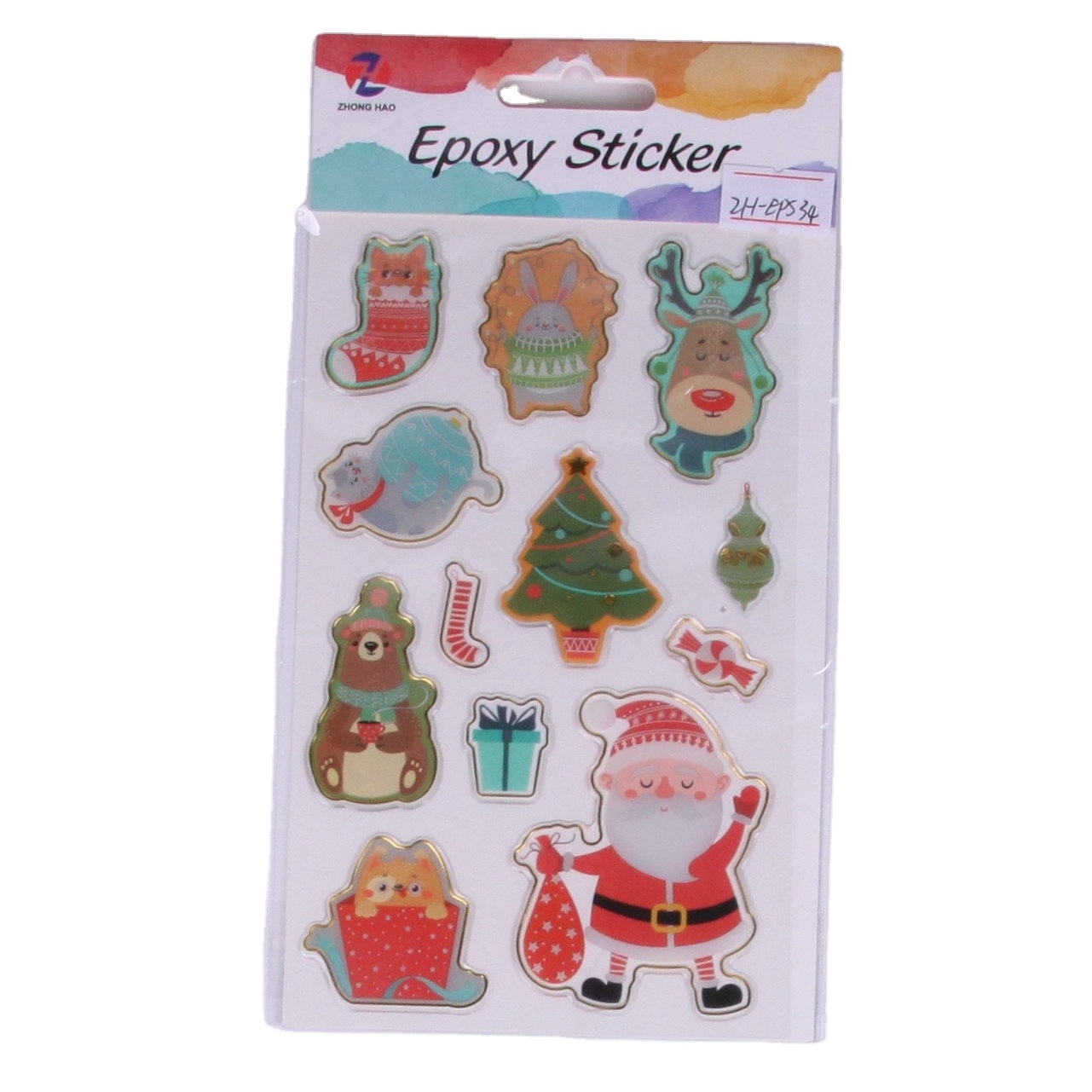 3D Stickers Christmas stickers for Kids, 6 Different Sheets, for Scrapbooking, wall, laptop, ipad