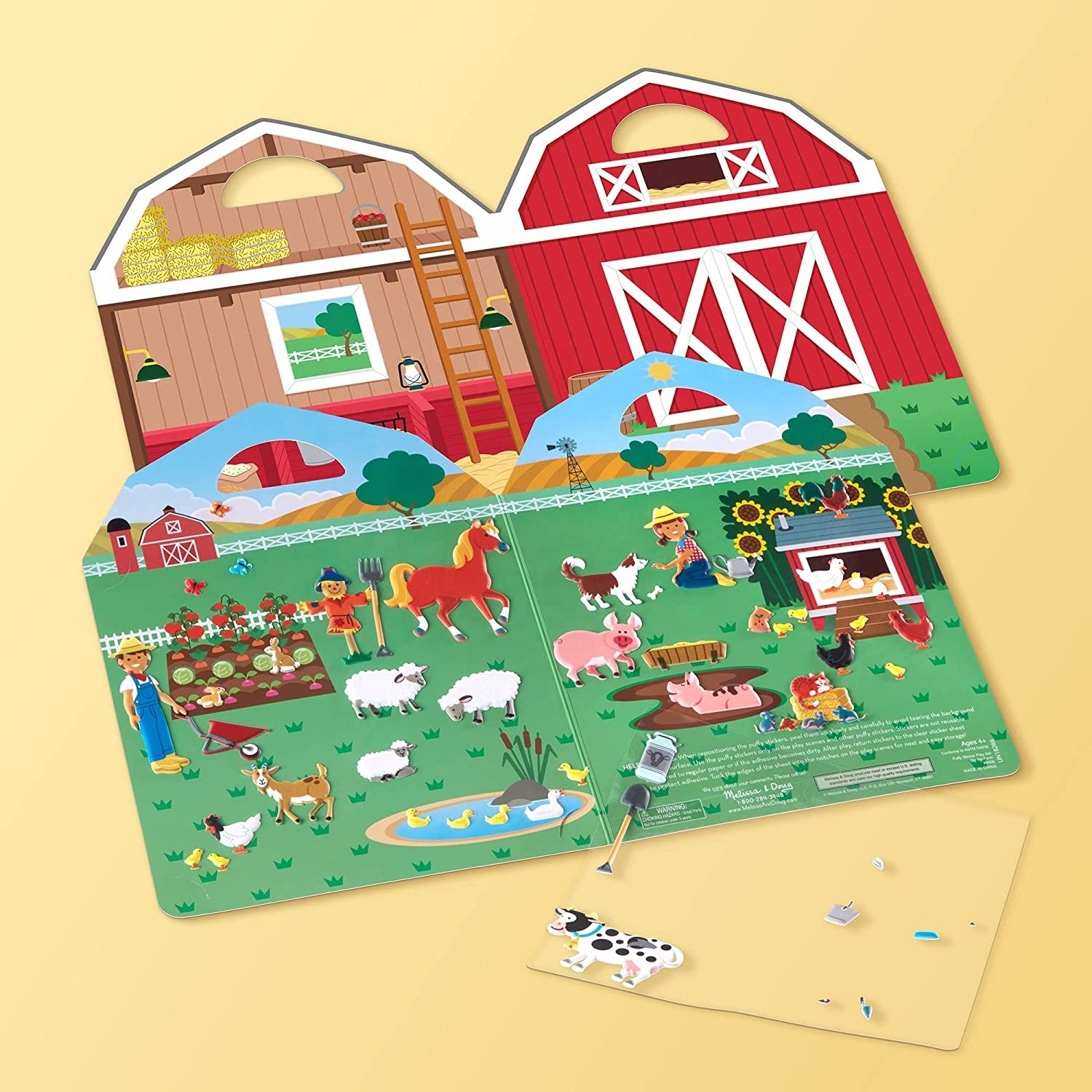 Puffy Sticker Play Set  On the Farm puffy Sticker  Book, Puffy Farm Animals Removable Stickers For Kids