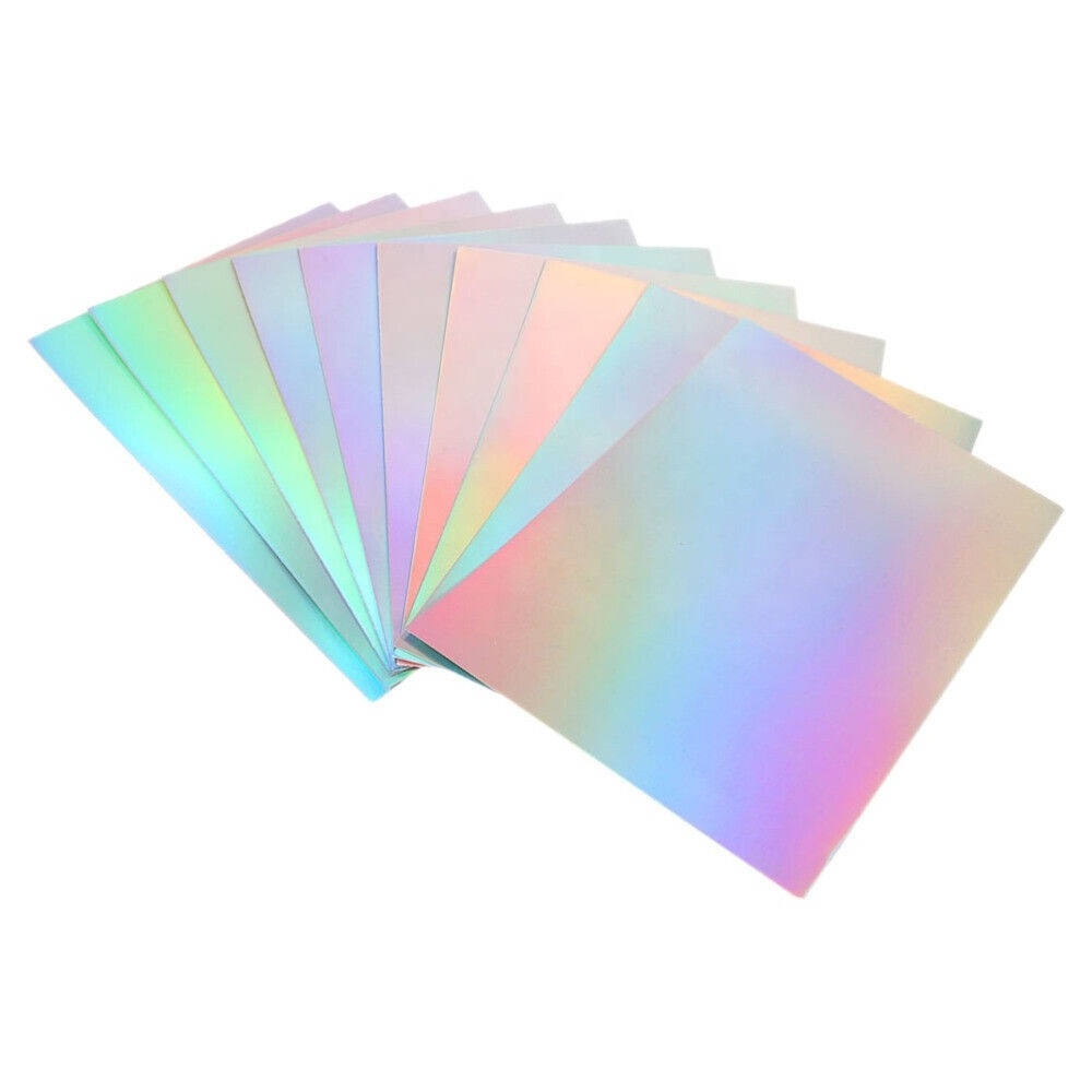 Thick Shiny Iridescent Holographic Mirror Cardstock Laser Rainbow Rainbow Paper for DIY Crafts Cake Toppers Scrapbooking