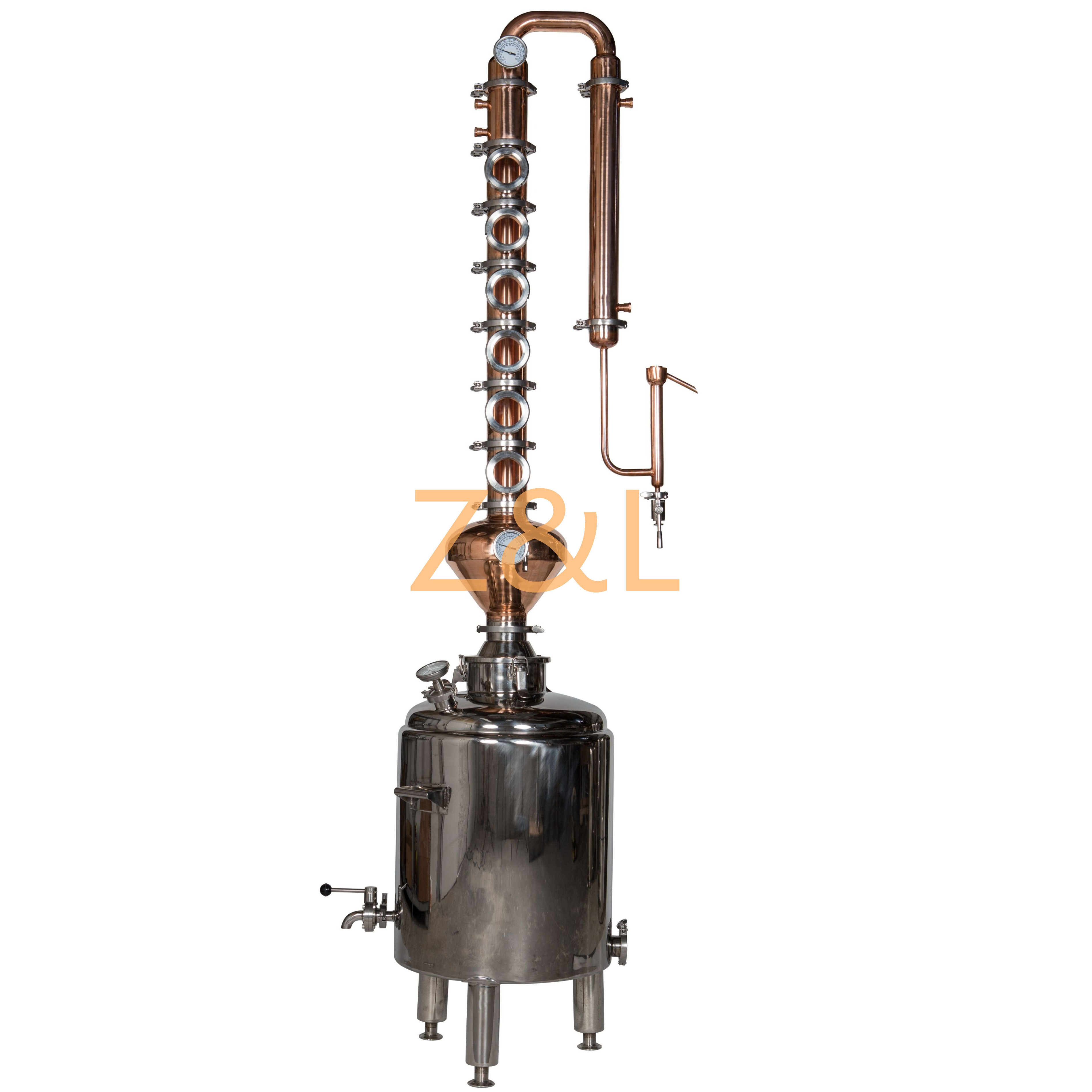 100L 200L whisky distiller with onion head 50L 100L 200L home distillation equipment copper gin still