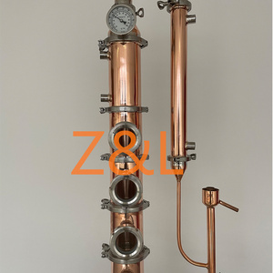 Copper stills 100l 200l 300l 400l 500l full copper distillation column 4" 6" 8" Glass reflux column with gin basket distiller