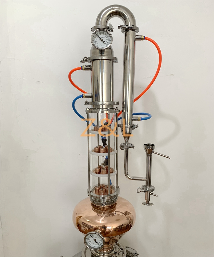 3 inch 4 inch 6 inch  glass moonshine still alcohol distillation column for whiskey vodka gin making