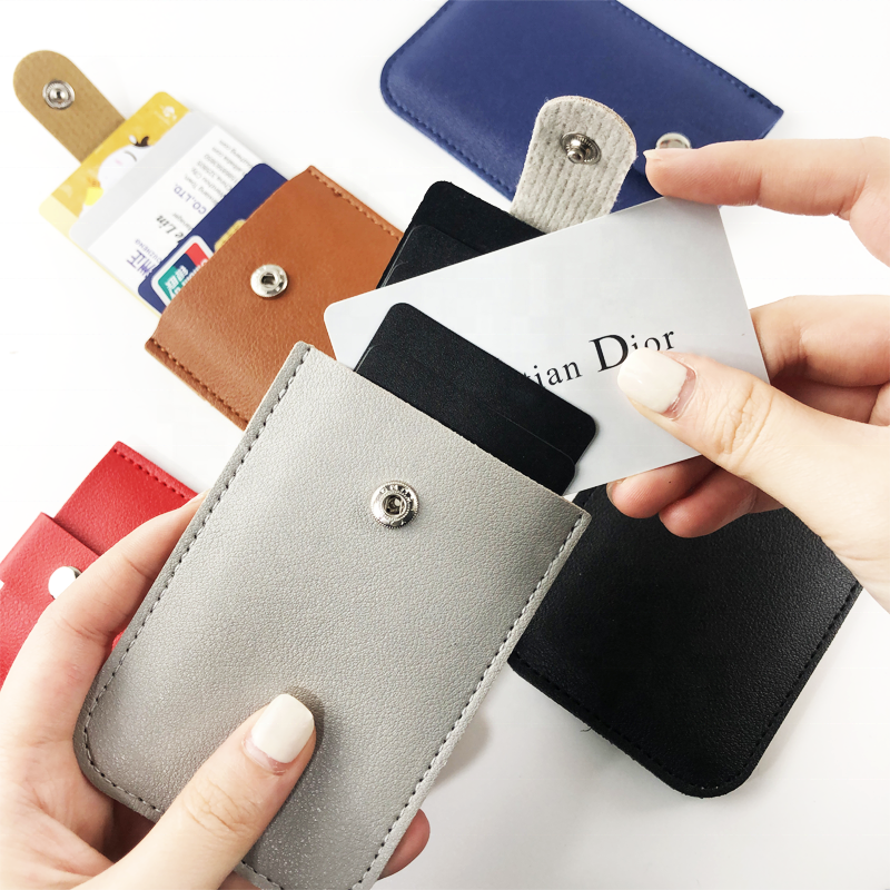 Free Sample Luxury PU Leather Business Card Holder Minimalist multi-card Pull-Out Card holder