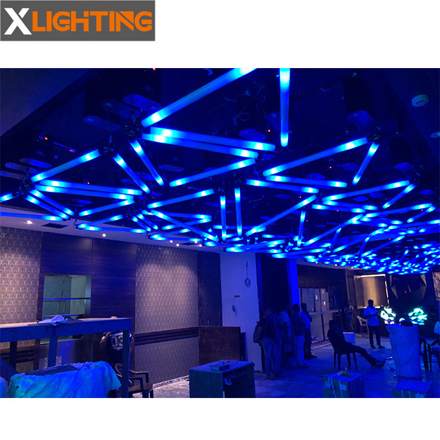 Ceiling Decoration Lighting dmx motor System RGB 3D Kinetic LED Triangle Pixel Tube