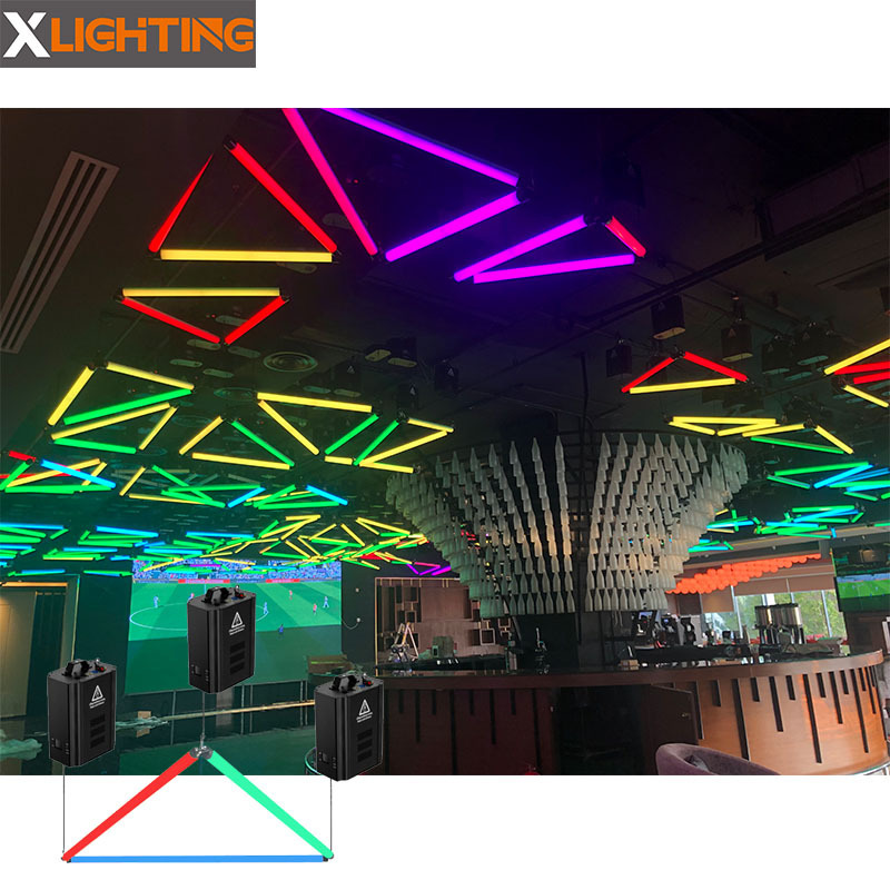 Ceiling Decoration Lighting dmx motor System RGB 3D Kinetic LED Triangle Pixel Tube