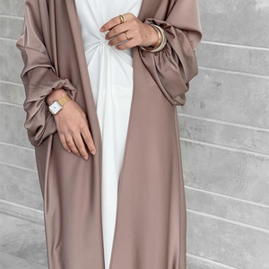 Muslim silk dress Custom Abaya Qatar Dubai Abayas long sleeve Design Custom Muslim women dress abaya inside wear