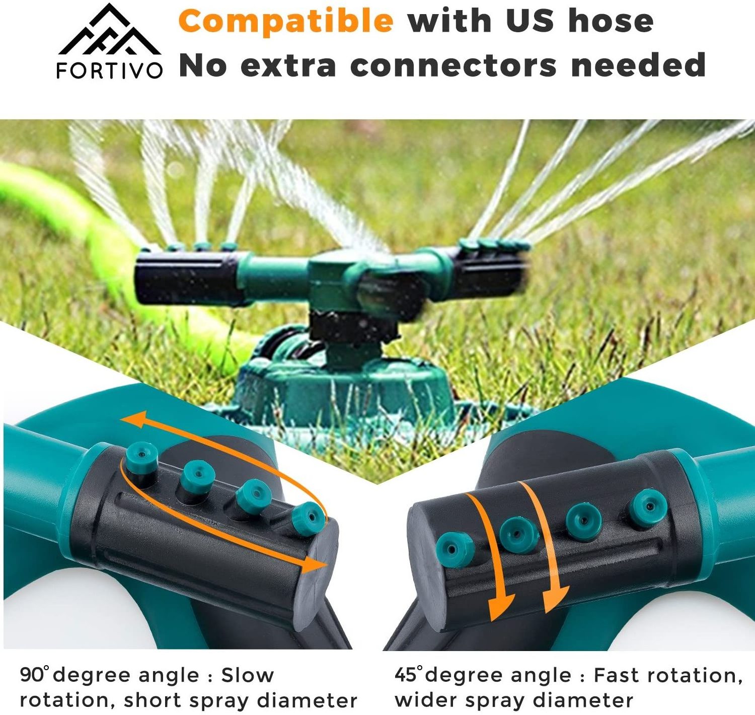 Garden Sprinklers Automatic Watering Grass Lawn 360 Degree Rotating Water Sprinkler 3 Arms Nozzles Garden Irrigation Tools