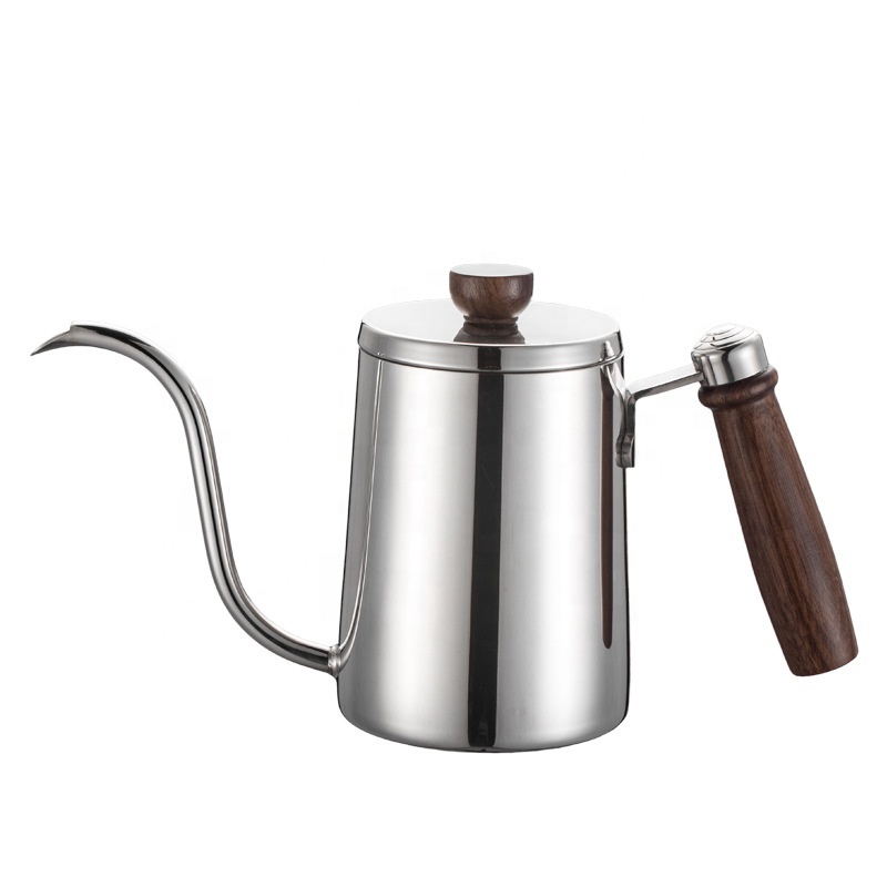 Stainless Steel Coffee Kettle With cover Gooseneck Thin Spout for Pour Over Coffee Tea Pot