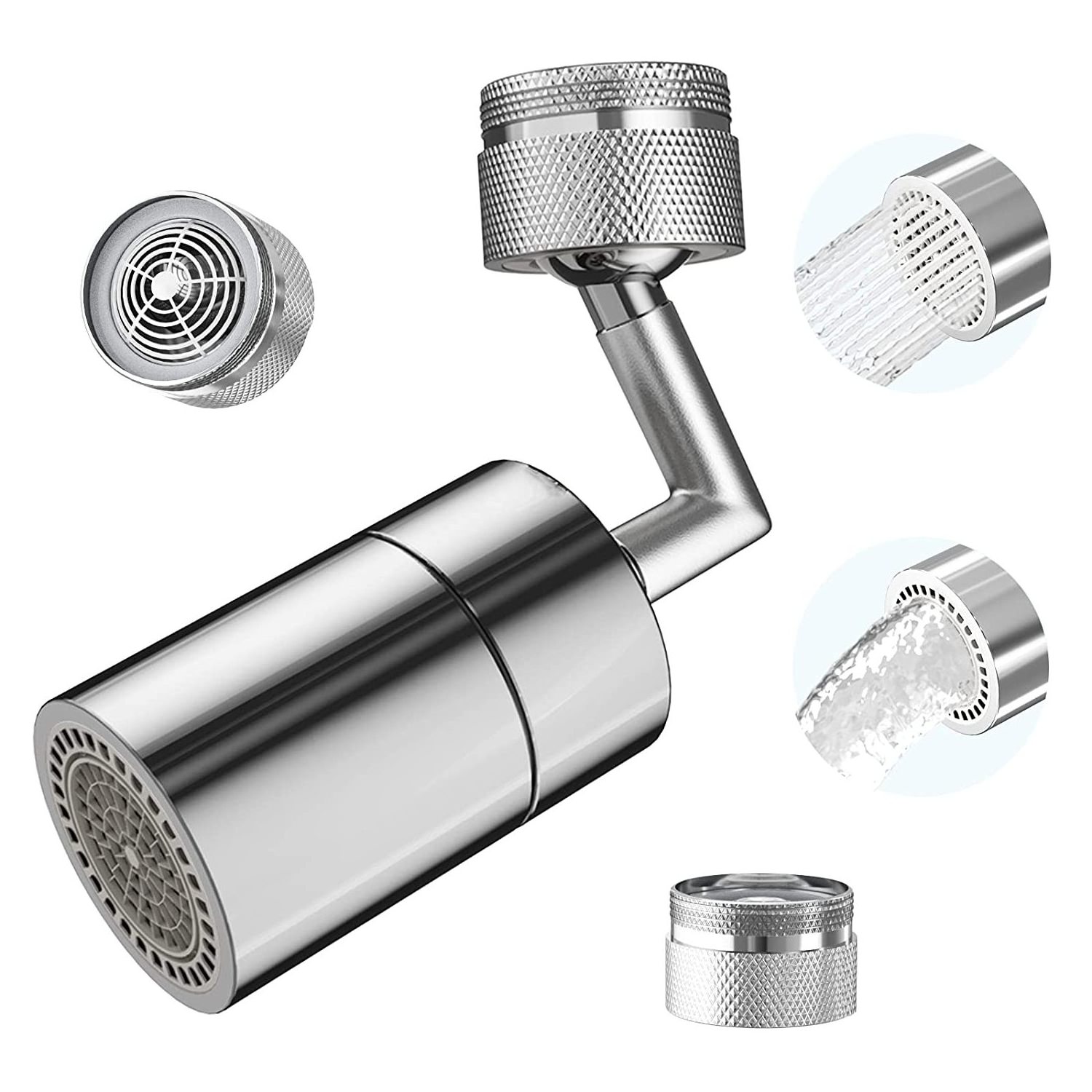 Big Angle Dual Function Two Outlet Mode 720 Degree Swivel Sink Kitchen Faucet Aerator Sprayer Head splash filter faucet