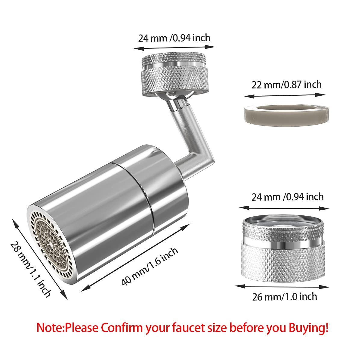 Big Angle Dual Function Two Outlet Mode 720 Degree Swivel Sink Kitchen Faucet Aerator Sprayer Head splash filter faucet