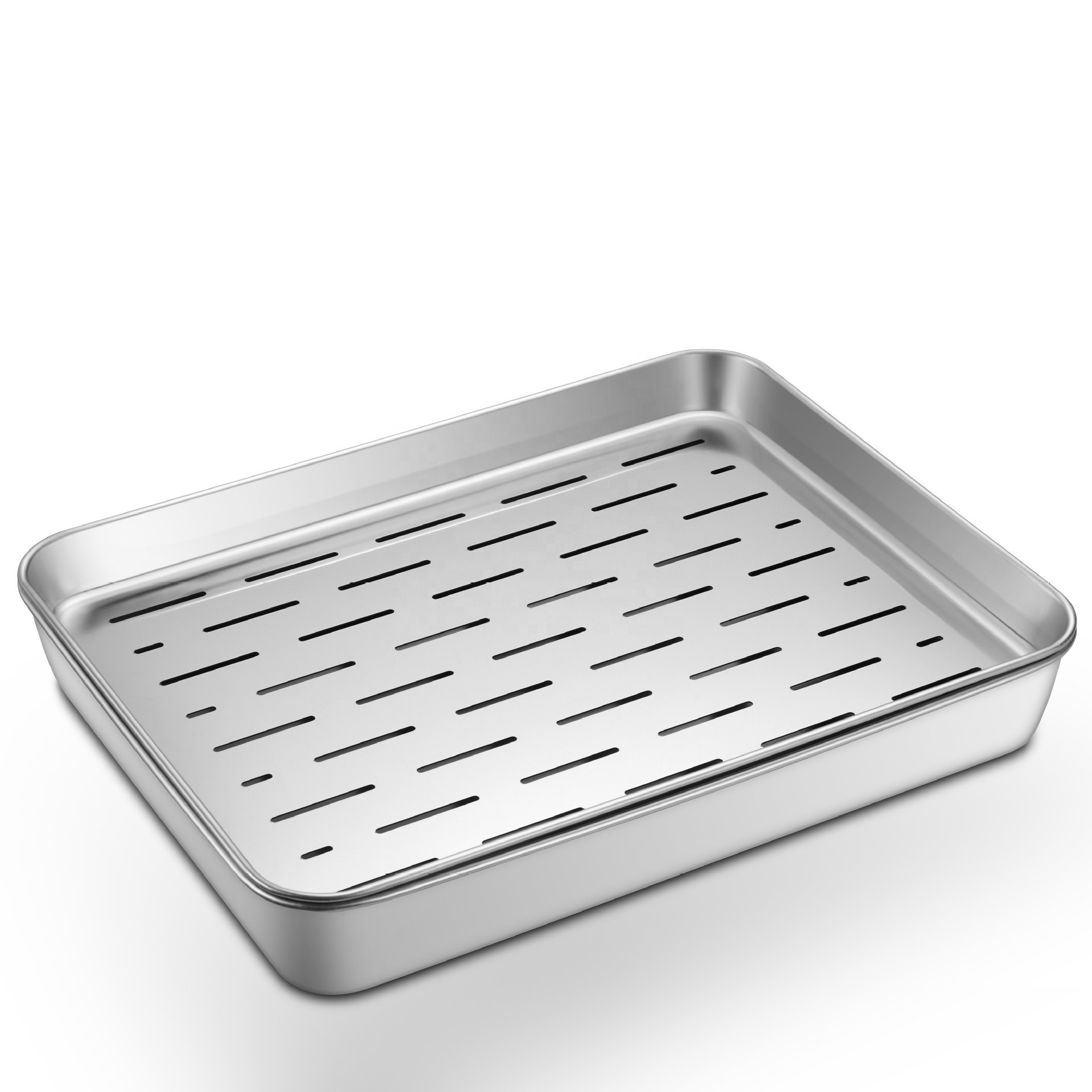 Stainless Steel Cooling Rack Rectangular Kitchen Grill Oven Draining Oil BBQ Plate Cooling Grid Rack Baking Tray Pan