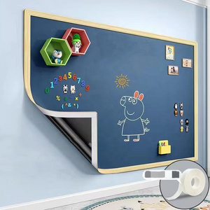 Magnetic Receptive Blackboard Wall Sticker with Chalks Back Removable Reusable Magnetic Chalkboard for Office