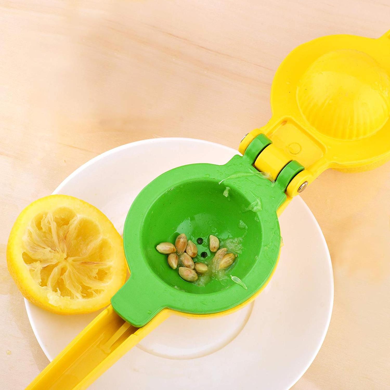 Premium Citrus Press | Lemon Squeezer, Lime and Orange Squeezer, Stainless Steel with Silicone Handles (Green)