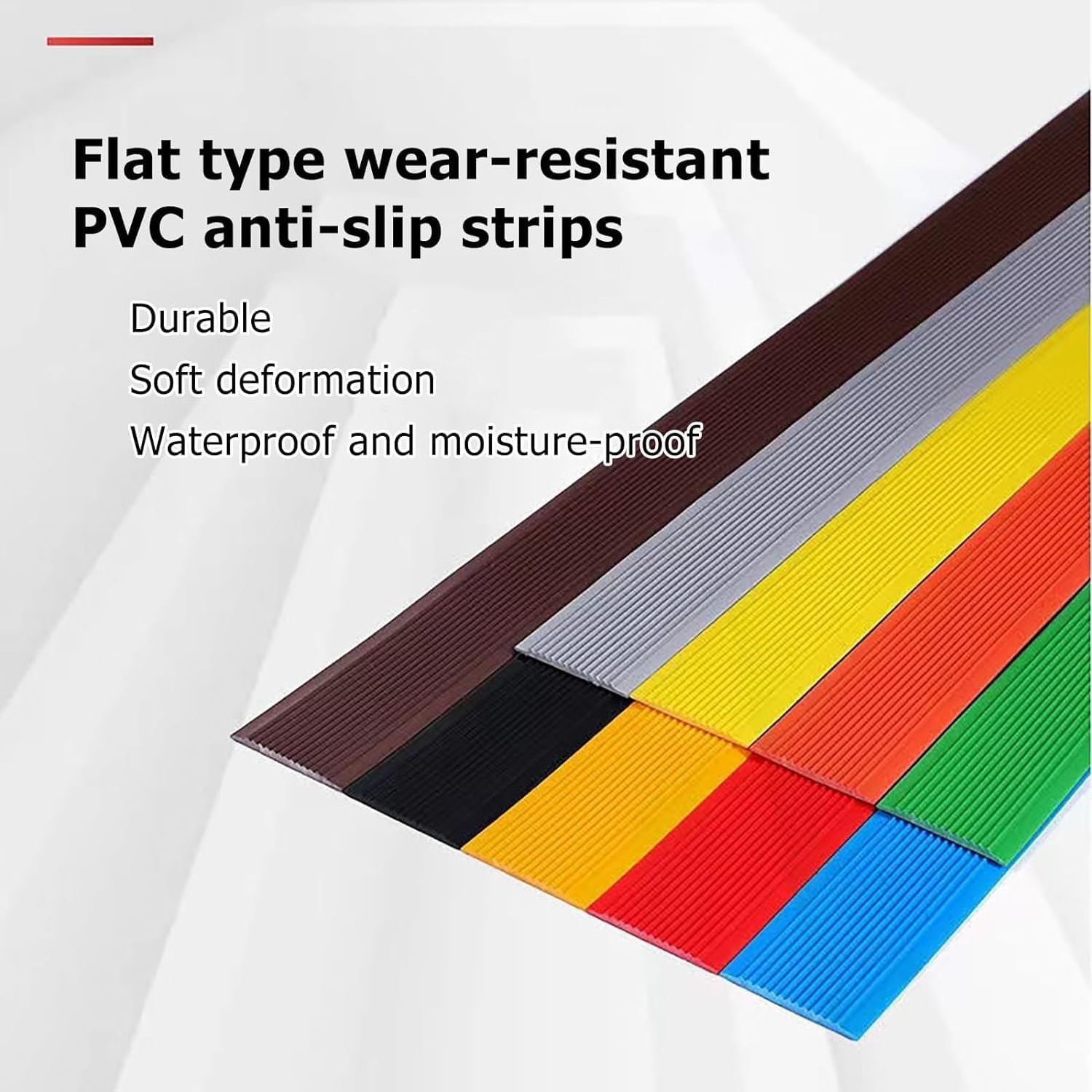 Vinyl Stair Edge Nosing Trim PVC Rubber Self Adhesive Anti-Slip Stair Treads for Indoor and Outdoor Stair Steps