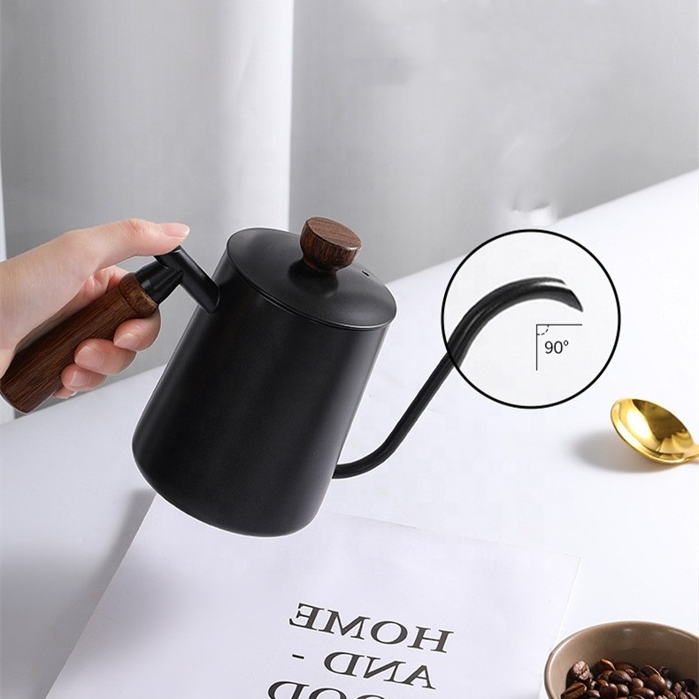 600ml Hand Drip Kettle Coffee Pot and Tea Pot with Long Spout Thick Stainless Steel Pour over Kettle for Home Use