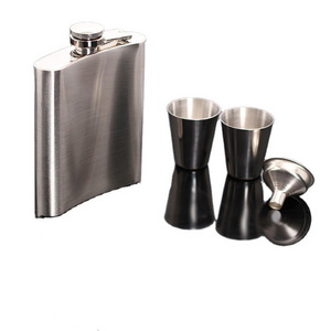 7oz 201 Stainless Steel Alcohol Hip Flasks Set Whiskey Bottle Mini Hip Flask Set Gift For Man