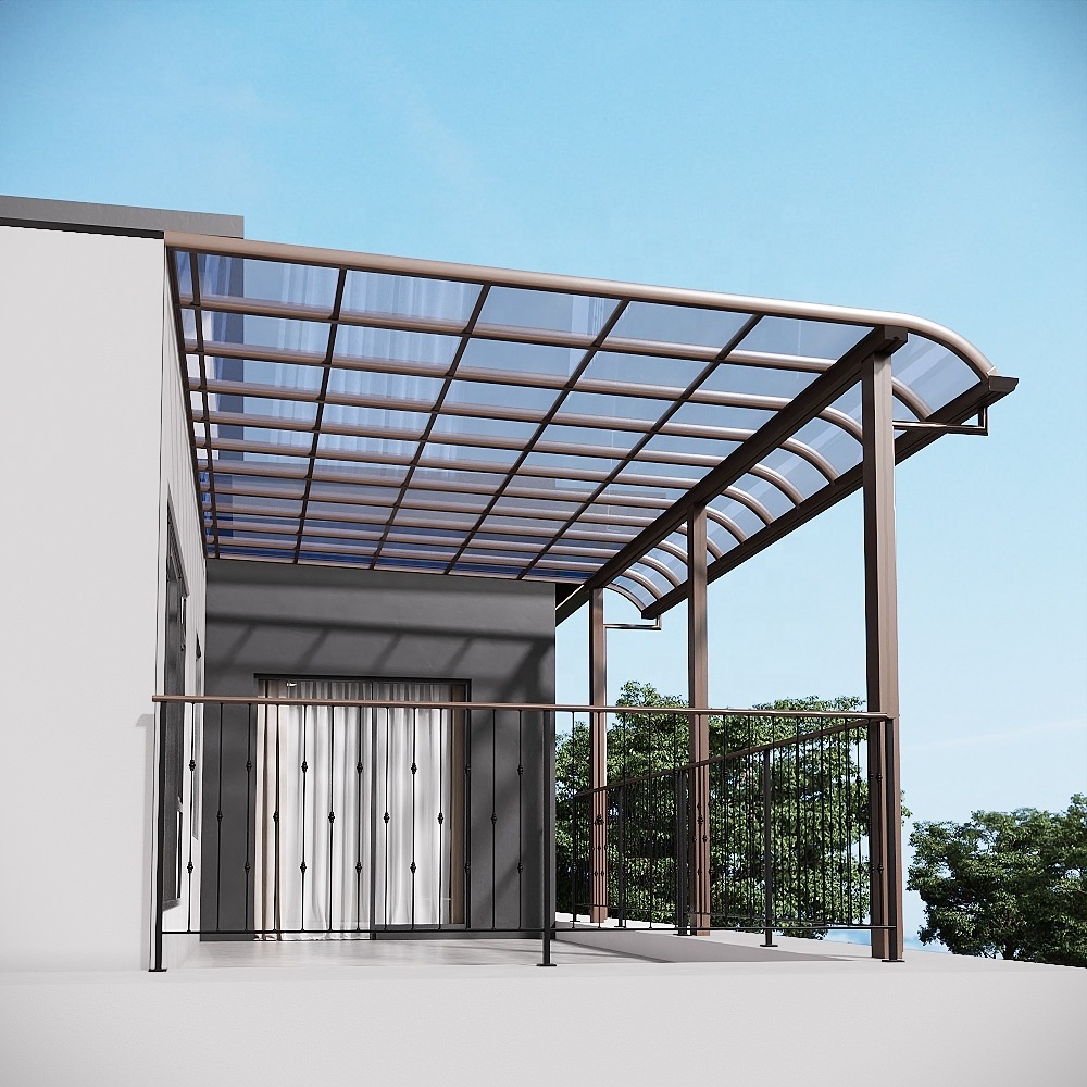 Custom Size Outdoor Polycarbonate Roof Canopy UV Protected Patio Cover with Aluminum Awnings