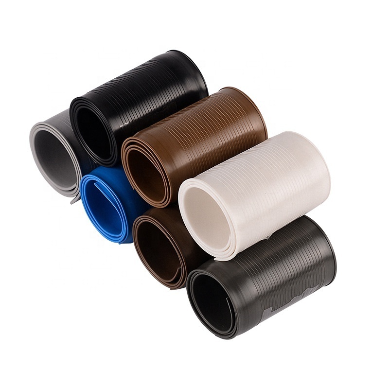 Rubber Decorative pvc profile moulding wall protector corner flexible baseboard line black pvc floor skirting board