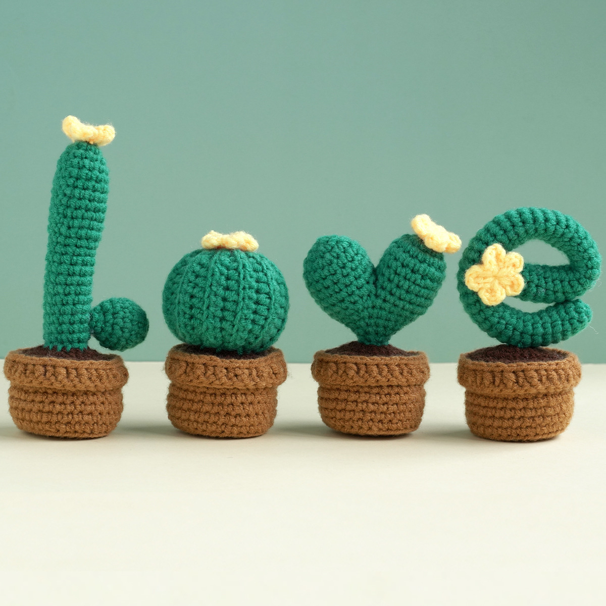 DIY Crochetta Crochet Starter Kit for Beginners with Yarn Flower Cactus Plant Pot Crochet Knitting Materials Kit Set for Adults