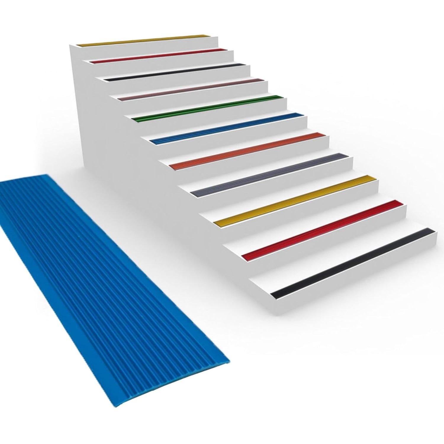 Vinyl Stair Edge Nosing Trim PVC Rubber Self Adhesive Anti-Slip Stair Treads for Indoor and Outdoor Stair Steps