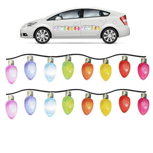 Christmas Reflective Car Magnets Set Colorful Bulb Light Magnets for Christmas Holidays Birthday Car Mailbox Decorations