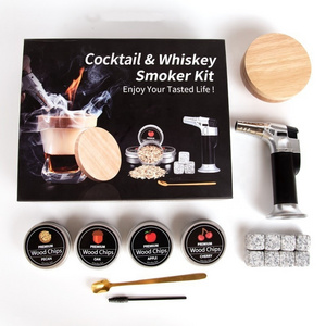 Hot selling portable cocktail smoker sets whiskey smoker cocktail kit  Old Fashioned Cocktail Smoker Kit with Torch